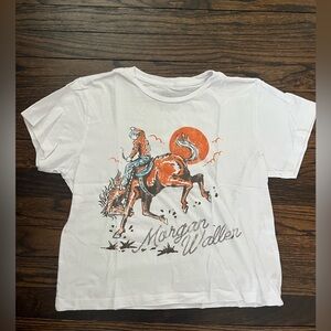Never worn white cropped Morgan Wallen tshirt